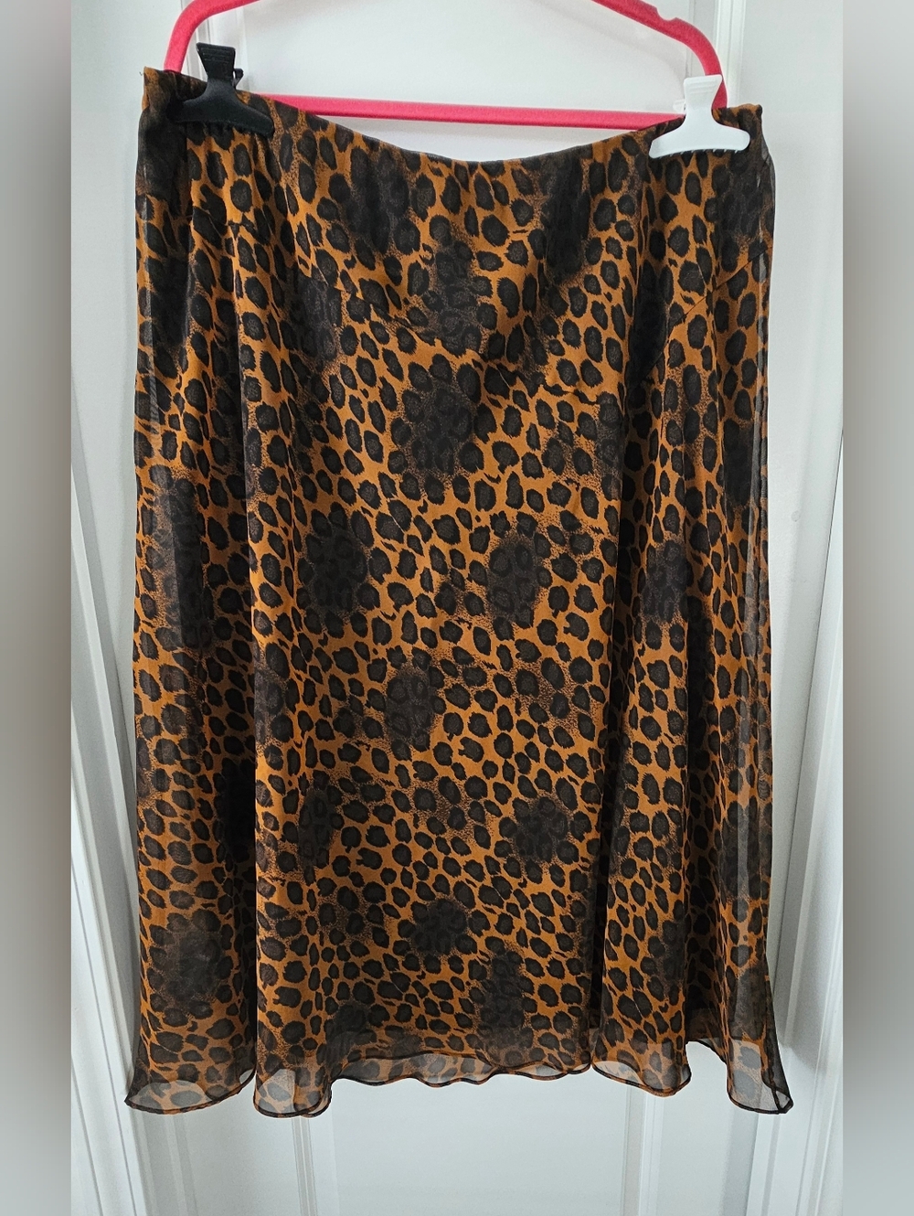 Cato Leopard-Print A-Line Midi Skirt